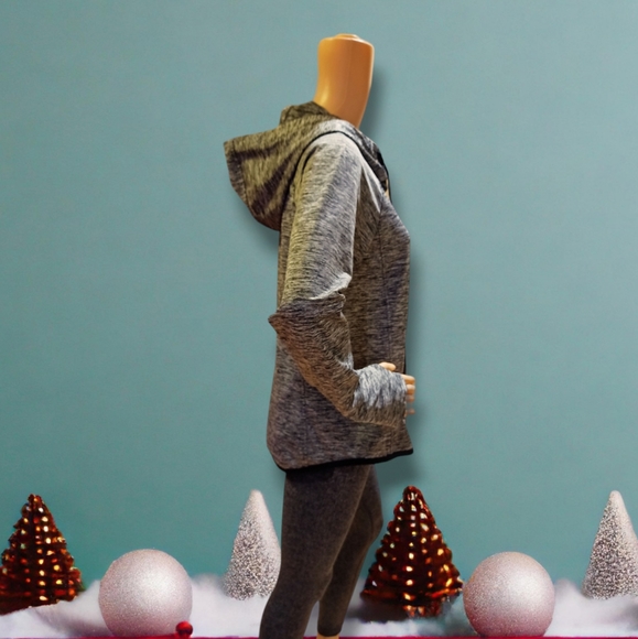 90 Degree By Reflex Women's Fleece Brushed Activewear Heathered Silver Hoodie - Picture 12 of 16